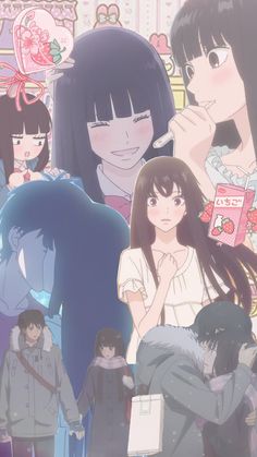 an anime scene with people standing around and one holding a book in front of them