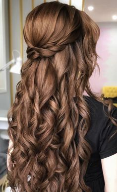 Long Wavy Bridesmaid Hairstyles, Wavy Bridesmaid Hairstyles, Peinados Para Graduacion Sueltos, Half Updo, Wedding Hair Inspiration, Wedding Hair Down