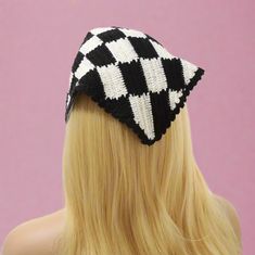 Add a touch of detail to any outfit. White Hair Scarf, Checkered Bandana Crochet, Checkered Black And White, Black And White Hair, Paris Holiday, Pride Shoes, Australian Christmas, Men Plus Size, Hair Scarf