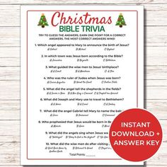 christmas bible trivia printable for kids and adults to use on their own phone