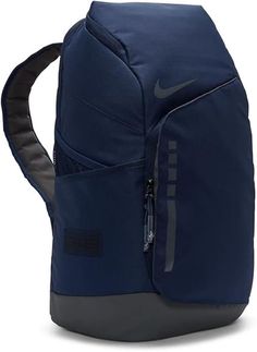 the nike backpack is blue and black