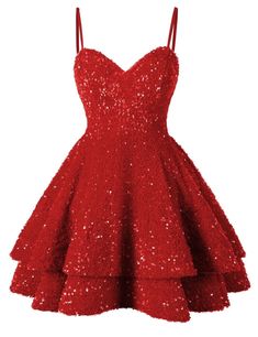 Sparkly Red Dress, Red Glitter Dress, Red Sparkly Dress, Grad Dresses Short, Cute Red Dresses