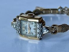 Girard Perregaux Solid 14K(585)Gold Ladies 8 Genuine Diamond 0.5CT Art Deco Style Vintage Swiss Made Movement from Paul Breguette Watch Co., 97530 movement, 17-jewels, Total weight 13 grams In Great Working Condition, Keep Very Accurate Time. Just recently was serviced. Please have a look at our vintage watches we have constantly listed  MovementManual winding Caliber/movement97530 Number of jewels17 Case Case materialYellow gold Case diameter15 x 30 mm  Thickness9 mm Bezel materialYellow gold DialSilver Dial numeralsArabic numerals Other Only Original Parts Girard Perregaux, Gold Case, Women Wrist Watch, Swiss Made, Art Deco Style, Deco Style, Vintage Watches, Art Deco Fashion, Womens Watches