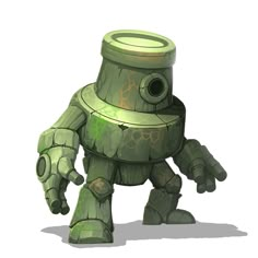 a green robot is standing in front of a white background