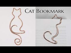 the cat bookmark is made out of copper wire