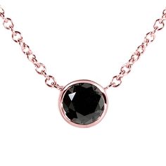 Black Diamond Pendant, Black Diamond Necklace, Black Diamond Solitaire, Bezel Necklace, Bezel Pendant, White Gold Necklaces, Necklace Online, Bezel Diamond, Diamond Pendant Necklace