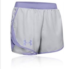 Under Armour Women's Fly-By 2.0 Wordmark Running Shorts Silver Sporty Sports Bottoms, Silver Bottoms With Built-in Shorts, Under Armor Shorts, Womens Athletic Shorts, Under Armour Running, Under Armour Shorts, Womens Clothes, Spandex Shorts, Compression Shorts