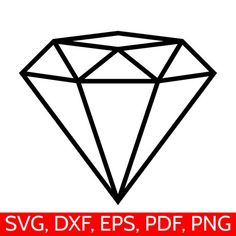 the svg dxf eps png diamond is shown in black and white