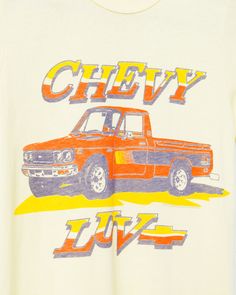 Rev up your style with our Women's Chevy Luv Original Tee. This shirt embodies the classic charm of the Chevy Luv truck, capturing the essence of American automotive history. With a timeless design and a nod to Chevy's enduring legacy, wear it proudly and let your fashion ride in vintage style. Shop the rest of our Pop Culture Collection HERE. Womens Vintage Tees, Chevy Luv, Cars Tees, Sitewide Sale, Food Clothes, Ladder Stitch, Shirt Sale, Vintage Tees, Vintage Ladies