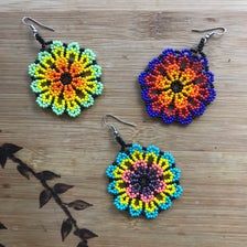 Huichol EarringsFlower EarringsBoho EarringsMexican | Etsy Handmade Bohemian Flower Earrings For Festivals, Adjustable Drop Flower Earrings For Festival, Multicolor Bohemian Nickel-free Flower Earrings, Multicolor Bohemian Flower Earrings, Bohemian Flower Earrings For Festivals, Bohemian Flower Drop Earrings For Festivals, Adjustable Bohemian Flower Earrings, Bohemian Flower Earrings For Beach, Handmade Yellow Bohemian Flower Earrings