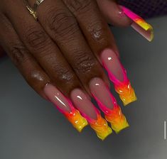 Carnival Nails, Summer Coffin Nails, Dope Nail Designs, Nail Brush