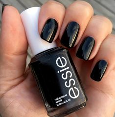 Nail Paint Shades, February Nails, Black Nail Polish, Nail Polish Trends, Best Nail Polish, Essie Nail Polish, Black Nail, Essie Nail, Black Shade