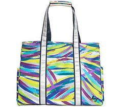 Ideal for an overnight trip or a weekend shopping excursion, this oversized tote has a roomy interior with cargo pockets for water bottles, keys, cell phones, and more. From Lug. Multicolor Tote Bag For Weekend Trips, Trendy Travel Tote Diaper Bag, Weekend Tote Bag With Pockets, Travel Beach Shoulder Bag With Pockets, Travel Beach Bag With Pockets Shoulder Shape, Travel Beach Bag With Pockets, Trendy Bags For Weekend Trips In Summer, Trendy Tote Bags For Weekend Trips, Trendy Summer Bags For Weekend Trips