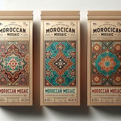 three packages of moroccan music sit side by side