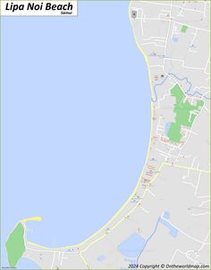 Map of Lipa Noi Koh Samui Thailand, Samui Thailand, Koh Samui, Thailand, Map