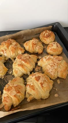 freshly baked pastries are on a baking sheet