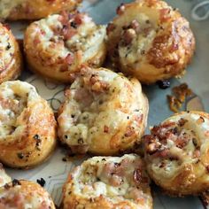 some food is sitting on a plate and it looks like they have been baked in the oven