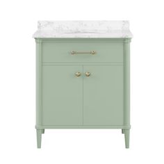 allen + roth Rian 30-in Sea Green Undermount Single Sink Bathroom Vanity with White Engineered Stone Top Removable Backsplash, 30 Inch Vanity, Engineered Stone Countertops, Sea Green Color, Charleston Homes, Single Sink Bathroom, Bathroom Size, Single Sink Vanity, Allen Roth