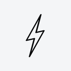 a black and white drawing of a lightning bolt on a white background, minimal line art