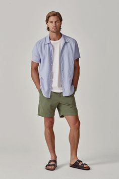 Every summer wardrobe needs a great linen shirt, this natural woven fabric has a laid back appeal that can easily get dressy. This short sleeve shirt features all the traditional features but with a slightly relaxed fit thats made for the hot season. Equally cool layered or solo.  Every summer wardrobe needs a great linen shirt, this natural woven fabric has a laid back appeal that can easily get dressy. This short sleeve shirt features all the traditional features but with a slightly relaxed fit thats made for the hot season. Equally cool layered or solo.  MACKIE01MADE IN USAMACHINE WASH100% LINENBUTTON-UP FRONT Hot Season, Weather Seasons, Shirt White, Linen Shirt, Summer Wardrobe, Linen Fabric, Warm Weather, Short Sleeve Shirt, Woven Fabric