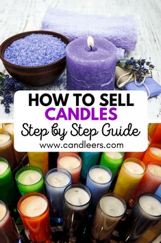 candles with the words how to sell candles step by step guide in front of them