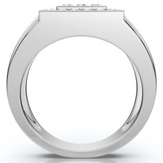 a white gold ring with three diamonds on top