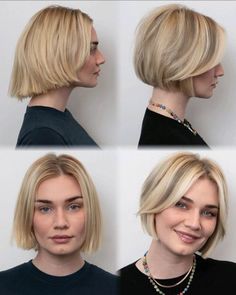 Short Bob with Long Curtain Bangs Short Layered Bob Hairstyles For Thinning Hair, Blonde Medium Bob With Curtain Bangs, One Length Bob With Curtain Bangs, Chin Length Hair Back View, Short Hair With Bangs Bob, Bob With Curtain Fringe Bangs, Center Part Bob With Curtain Bangs, Short Bob With Long Curtain Bangs, 2023 Short Bob Haircuts