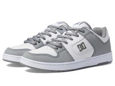 DC Manteca 4 - Men's Shoes : White/Grey : Bring comfort to your steps and style to your feet wearing the DC Manteca 4 shoes. Leather upper. Textile lining. Removable textile insole. Round toe. Lace closure. Accent contrast design adds to the aesthetics. Rubber outsole for better traction. Imported. Single shoe weight: 16 oz. Measurements: Weight: 1 lb Product measurements were taken using size 9, width D - Medium. Please note that measurements may vary by size. Weight of footwear is based on a s Casual Skate Shoes With Removable Insole And Round Toe, Casual Skate Shoes With Removable Insole, Outdoor Gray Sneakers With Removable Insole, Comfortable Synthetic Skate Shoes With Round Toe, Casual High-top Skate Shoes With Removable Insole, Slip-resistant Synthetic Skate Shoes With Round Toe, Casual Synthetic Skate Shoes With Cushioned Footbed, Casual Lace-up Skate Shoes With Removable Insole, Functional Synthetic Skate Shoes With Round Toe