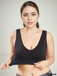 Olivia Mark - Premium Plus Size Full Coverage Push Up Bra: Womens Plus Medium Stretch Breathable Undergarment Selfie Tank Top, Maternity Chic, Backless Bra, Curvy Women Outfits, Plus Size Bra, Women Outfits, Fabric Medium, Full Figured, Active Wear Leggings