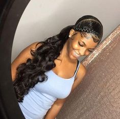 Sew In Hair Styles, Pretty Hairstyles For Black Women, Weave Ponytail Hairstyles, Sleek Ponytail Hairstyles, American Hairstyles, Easy Hairstyles For Medium Hair, Hair Ponytail Styles