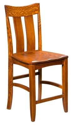 a wooden chair that is sitting up against a white background