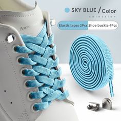 Color: Sky blue Converse Laces Ideas, Cool Shoe Lace Patterns, Lacing Techniques, Shoe Lacing, Samba Sneakers, How To Lace Converse, Shoe Lacing Techniques, No Tie Shoelaces, Ways To Lace Shoes