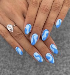 Nail Design Gold, Vacation Nail Designs, Beach Nail Designs, Broken Nails, Smink Inspiration, Blue Nail Art, Summery Nails