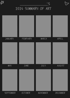 a black and white calendar with the dates on it