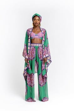 African Print Kimono, Shorts Swimsuit, Green Kimono, Luxury Resort Wear, African Inspired Clothing, Chiffon Kimono, Trend Forecast, Mini Shirt Dress