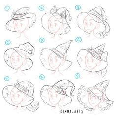 how to draw hats for children with step by step instructions on how to draw them