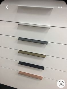 the drawers are lined up with different colors