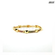 Spike Open Cuff Bangle Bangle Set, Cuff Bangles, Gold Bangles, Gold Plating, Cubic Zirconia, Multi Color, Gold Plate, Bangles