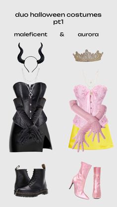 four different types of clothes and shoes with text that says do halloween costumes fit?