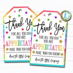 Thank You Gift Tags, Teacher Staff Employee Nurse Volunteer Staff Appreciation Week, You're a Star, School pto pta DIY Editable Template Work Appreciation, Counselor Appreciation, Staff Appreciation Week, Team Ideas, Staff Appreciation Gifts, School Pto, Diy Jar, Appreciation Printable, Appreciation Ideas