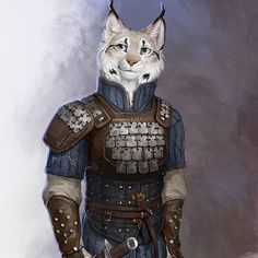 a painting of a cat dressed in armor