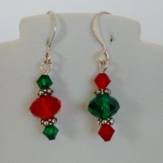 These Petite Sparkly Swarovski Crystal Christmas Earrings Let You Show Your Holiday Spirit Without Screaming Christmas ! Earrings Measure About 3/4" From The Bottom Of The Earwire. Silver-Plated Components. Any Jewelry In My Closet That Is Branded Swarovski Or Arsinoe Is Handmade By Me So I Really Don't Have Wiggle Room On The Price By The Time Pm Gets Their Share And My Cost Of Materials, Thank You For Understanding! On Clothing Or Unbranded Jewelry I Do Have Wiggle Room! Handmade With Love In