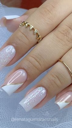 Valentine Nails, Fancy Nails Designs, Nagel Tips, Glitter Gel Nails, Work Nails, Pretty Nail Art Designs, Pretty Nail Art, Short Acrylic Nails Designs, Nagel Inspo