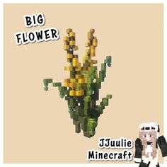 an image of a plant made out of lego blocks with the words'big flower'above it