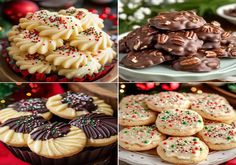 there are many different types of cookies on the table