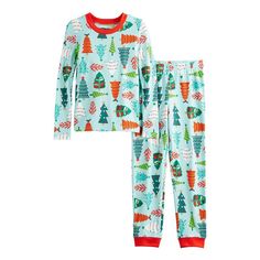 Your coordinated crew will love their look in these tree family pajamas from Jammies For Your Families.Your coordinated crew will love their look in these tree family pajamas from Jammies For Your Families.FEATURES 2-piece set includes: top & bottoms Top: crewneck, long sleeves Bottoms: elastic waistband Soft jersey constructionFABRIC & CARE Polyester, spandex For children's safety the garments should be snug fitting as loose fitting garments are more likely to catch fire. These are not flame re Tree Family, Family Pajamas, Tree Tops, Family Kids, Toddler Boys, Snug Fit, Polyester Spandex, Fabric Care, 2 Piece