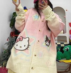 Cute Anime Oversize Sweater Coat PN6406 ●Size: S: Length 68 cm,bust 126 cm,shoulder 68 cm M: Length 70 cm,bust 134 cm,shoulder 69 cm L: Length 75 cm,bust 140 cm,shoulder 70 cm ●Material:cotton (Please allow 1-3cm differs due to manual measurement.As different computers display colors differently,the color of the actual may vary slightly from the above images.Thanks for your understanding.) ●About Shipping: We attach great importance to the orders of each customer and parcel delivery. 1.Processing time: 2-3 business days. 2.Shipping time: 10-15 business days to US, please allow 3-4 weeks shipping to other country.(Shipping times can be affected by variable customs clearance times or public holidays.) Trendy Cartoon Print Fall Outerwear, Trendy Winter Outerwear With Cartoon Print, Oversized Harajuku Long Sleeve Outerwear, Cute Oversized White Outerwear, Oversized Kawaii Long Sleeve Sweater, Oversized Harajuku Outerwear For Fall, Kawaii Long Sleeve Sweater For Fall, Pink Cartoon Print Outerwear For Fall, Fall Cartoon Print Long Sleeve Outerwear