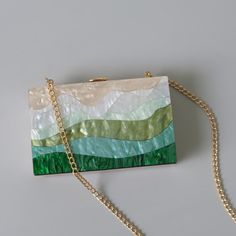 Luxury Emerald Striped Acrylic Clutch Bag Montipi Green Crossbody Bag Outfit, Crossbody Bag Outfit, Green Crossbody Bag, Free Vibes, Acrylic Bag, Green Clutches, Acrylic Clutch, Boho Festival Fashion, Bag Outfit