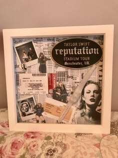 a photo frame with the words taylor swift's reunition and pictures on it