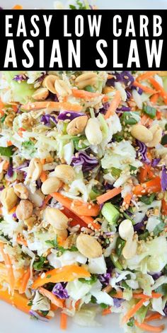 Low Carb Asian, Asian Slaw Recipe, Low Carb Low Fat Recipes, Asian Slaw, Boiled Egg Diet Plan, Low Carb Salad, Boiled Egg Diet, Low Carb Sides